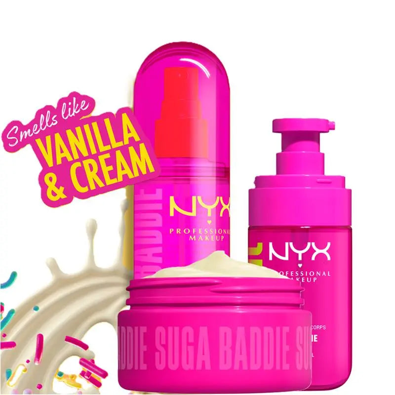[NEW] Suga Baddie Ultimate Body Care Set, Shimmer Body Oil + Whipped Body Butter + Hair & Body Mist, 24H Hydration— NYX Professional Makeup